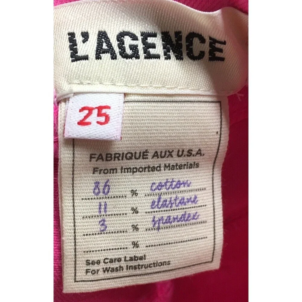 L'Agence Jeans Women's Size 25 Rose Margot Skinny Coated Cotton Blend